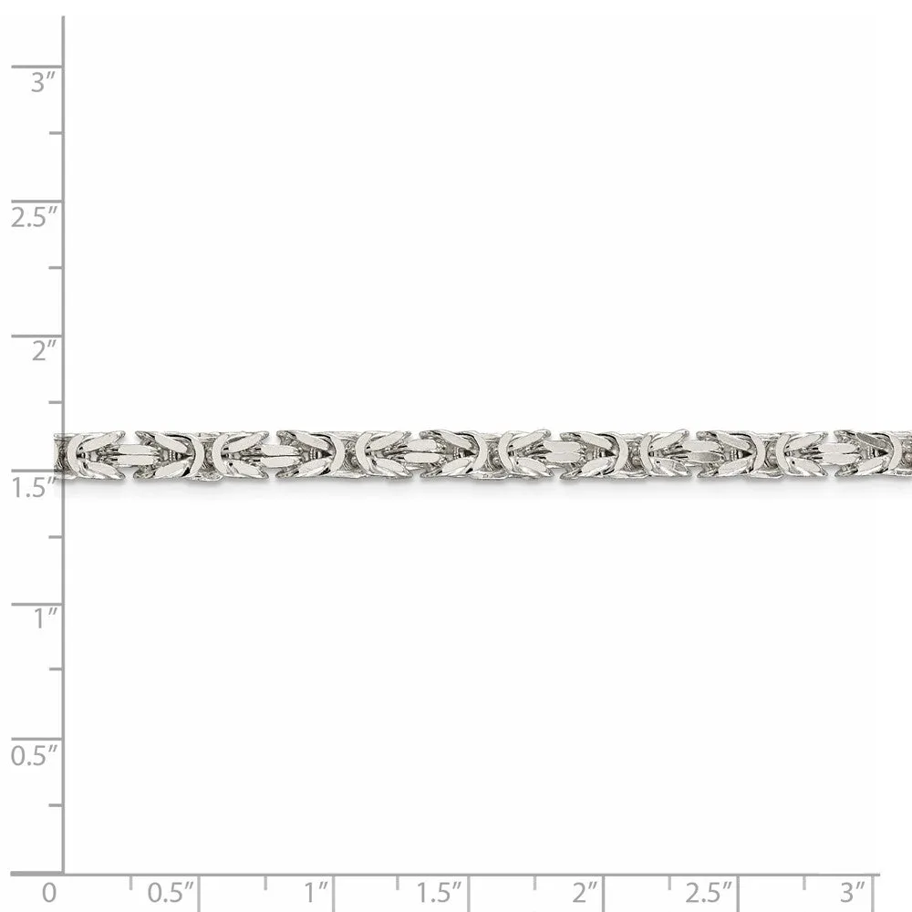 Sterling Silver 4.25mm Byzantine Chain