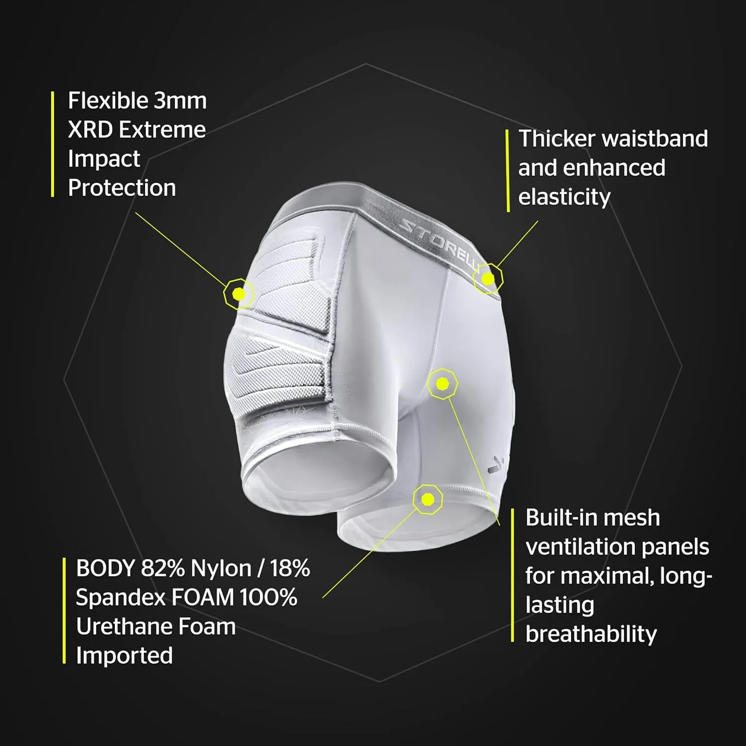 Storelli Womens BodyShield Impact Sliders, High-Impact Protection, Sweat-Wicking, UV-Resistant & Heavy-Duty Sports