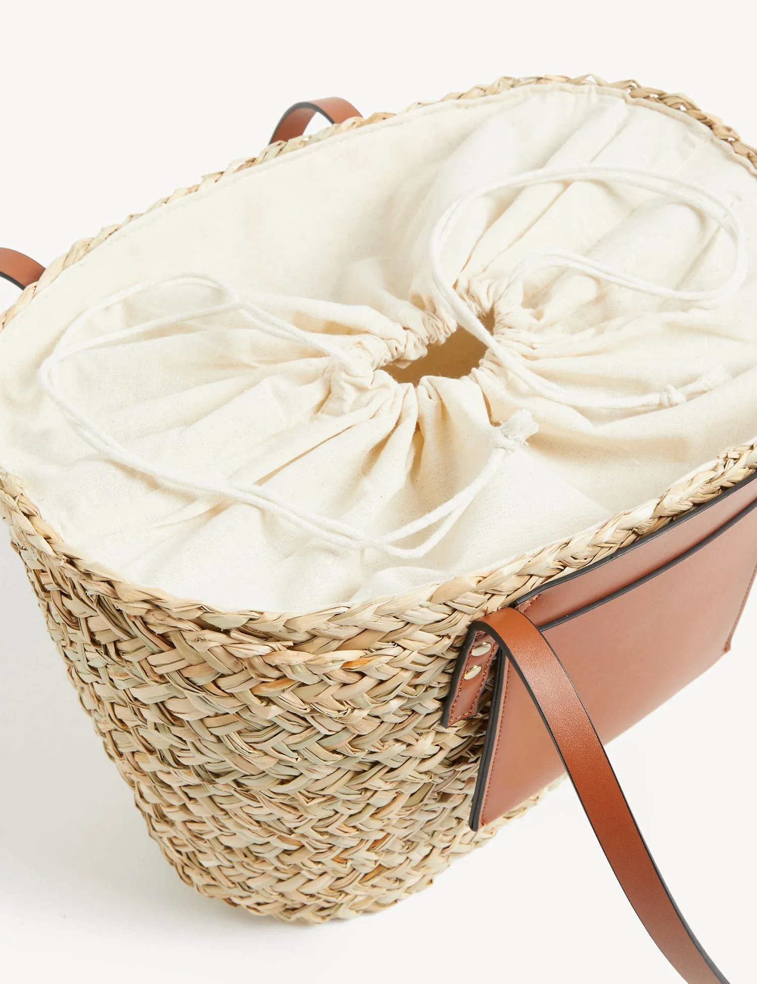 Straw Striped Tote Bag