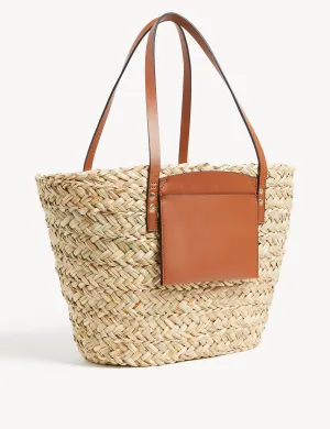 Straw Striped Tote Bag
