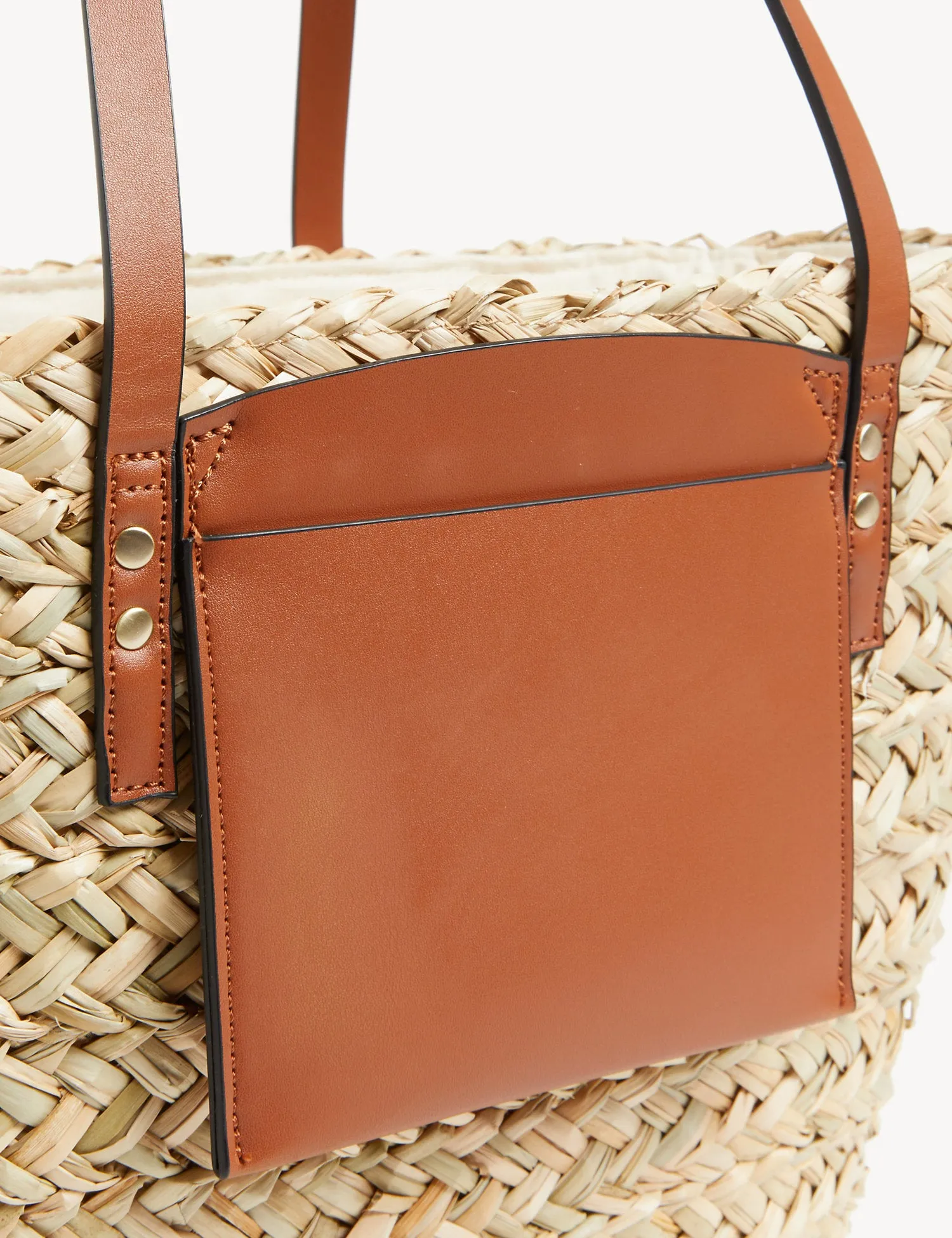 Straw Striped Tote Bag