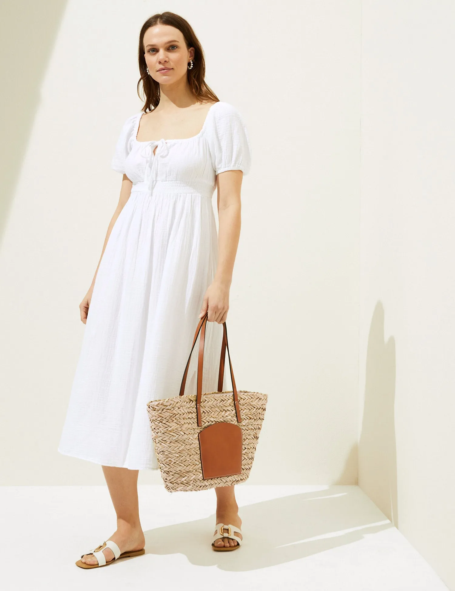 Straw Striped Tote Bag