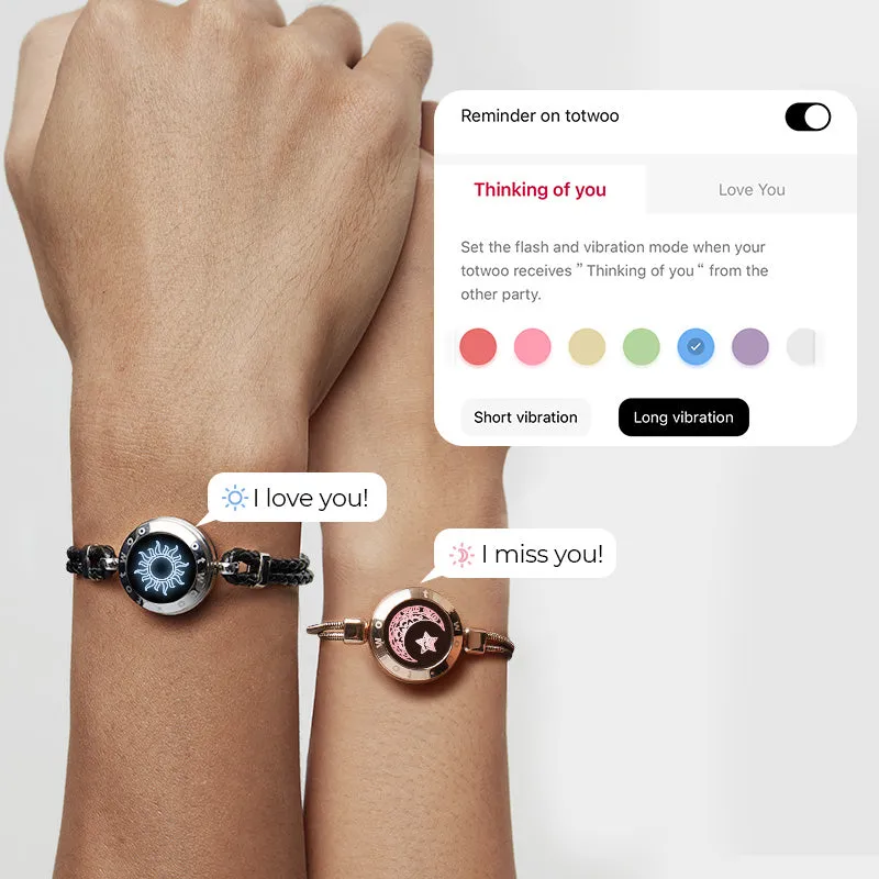 Sun&Moon Touch Bracelets(Braided Sun Snake Chain Moon)