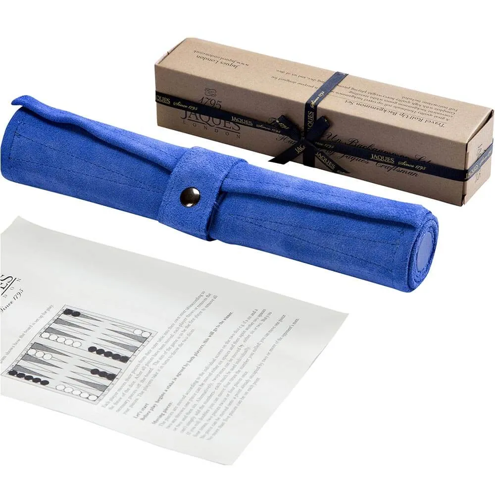 Travel Backgammon Set - Royal Racing Blue Roll up Design