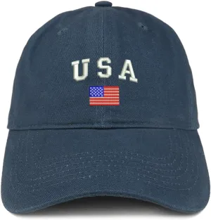 Trendy Apparel Shop American Flag and USA Embroidered Dad Hat Patriotic Cap