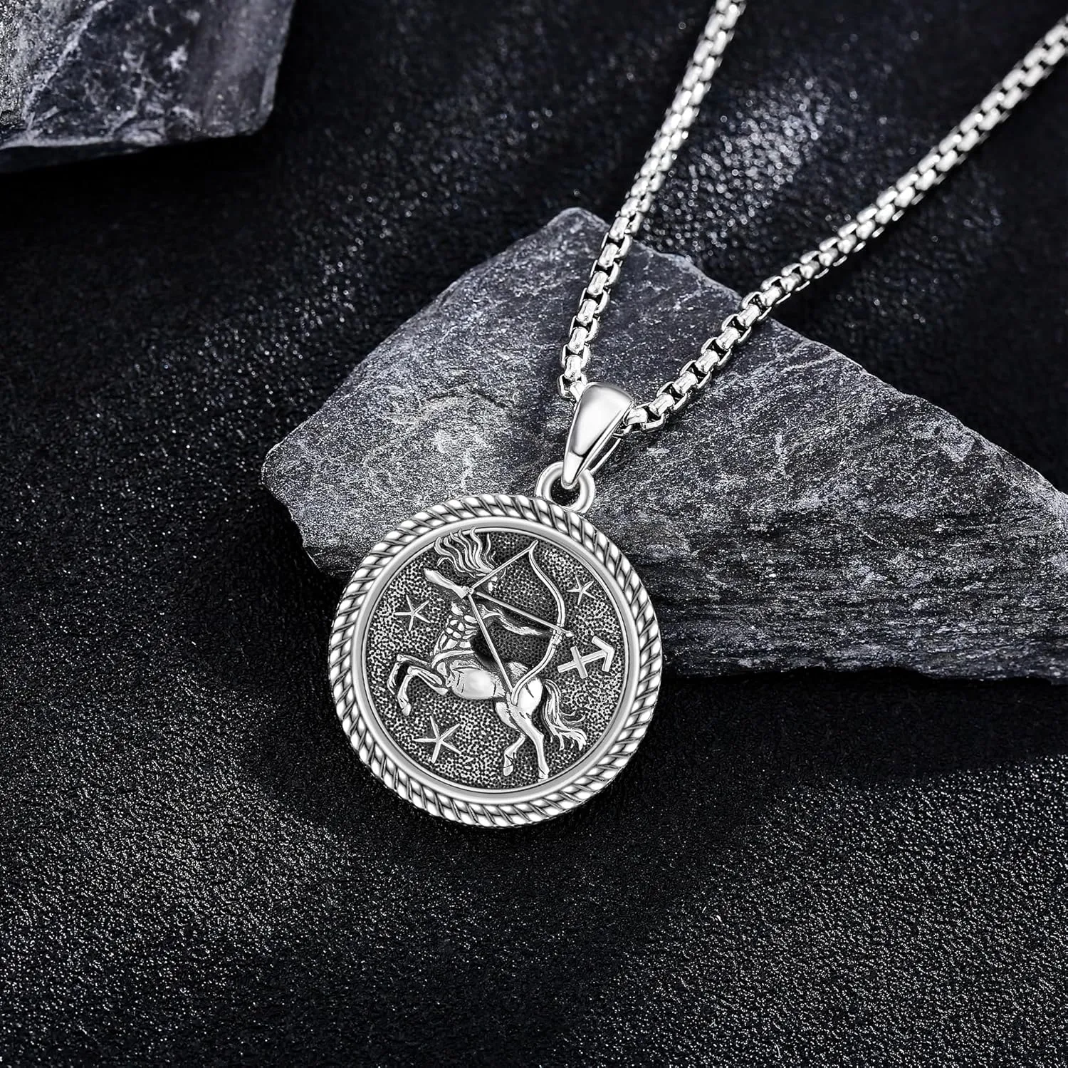 URONE Zodiac Necklace 925 Sterling Silver Constellation Pendant And Chain Astrology Necklace Jewelry Birthday Gifts for Women Men