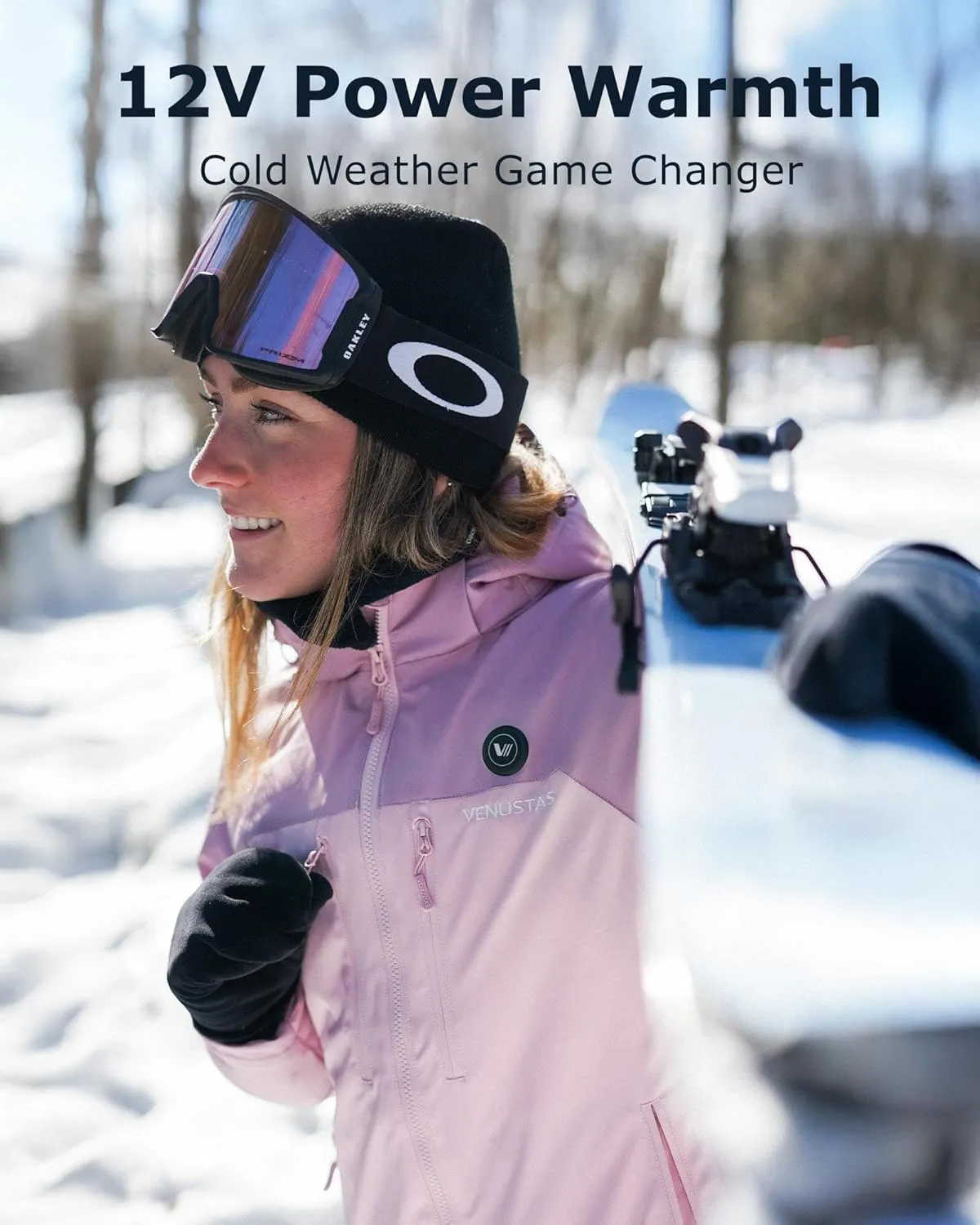 Venustas Lightweight Women's Heated Jacket with 12V Battery, Versatile Softshell Coat, Heated Clothing for Hiking Skiing