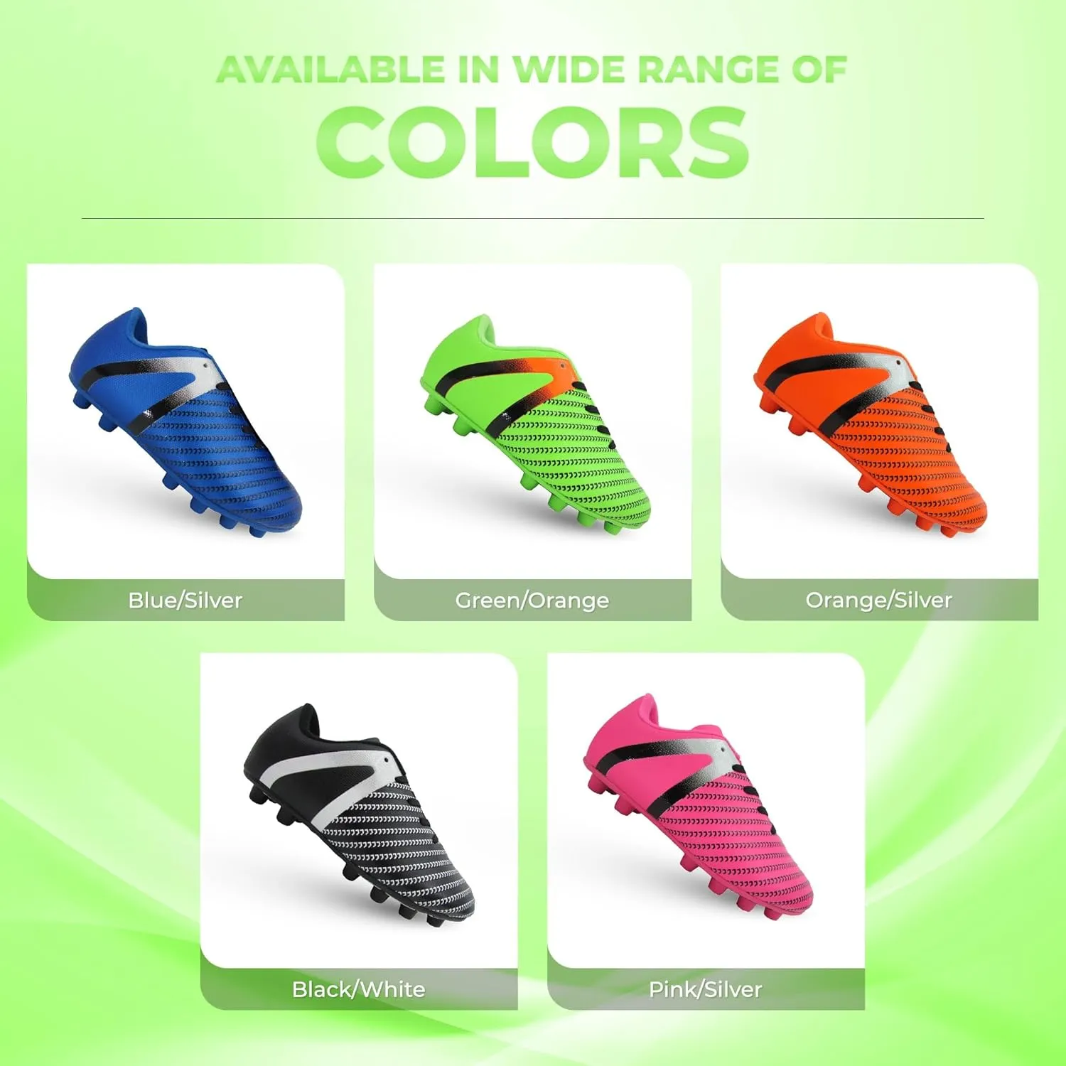 Vizari USA Impact Soccer Cleats for Kids  Youth Firm Ground Football Shoes | Breathable Design for Toddler, Little Kid & Big Kid Players