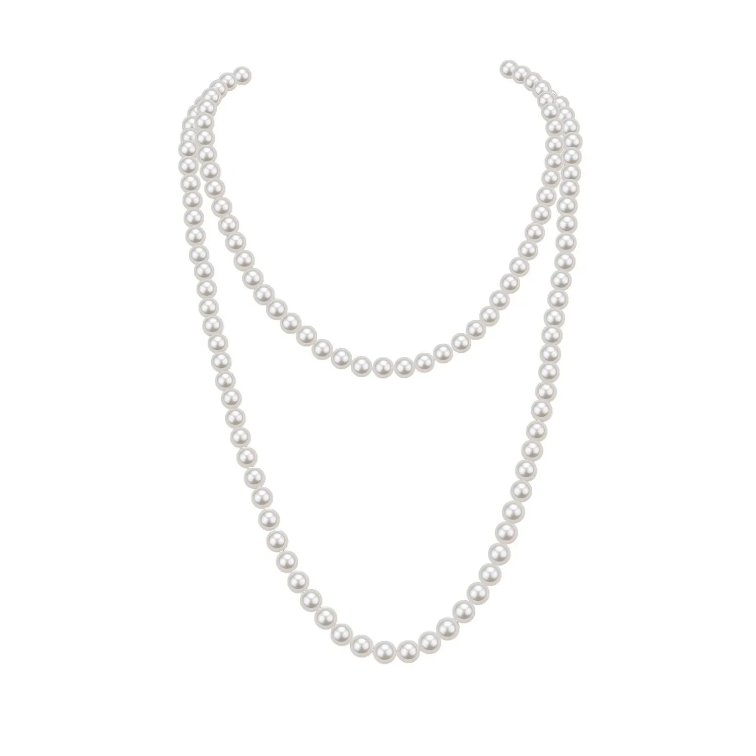White 48" Length Freshwater Pearl Necklace