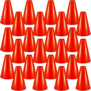 Woanger 24 Pieces Cheer Megaphone for Party Favors Sports Cheers Party Noisemaker Toys Plastic Megaphone for Party Sports Match Game Outdoor Activities (Red)