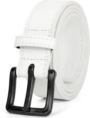XZQTIVE Mens Metal Free Belt Hypoallergenic Leather Belts For Jeans Dress Nickle Free TSA Belt With Black Buckle