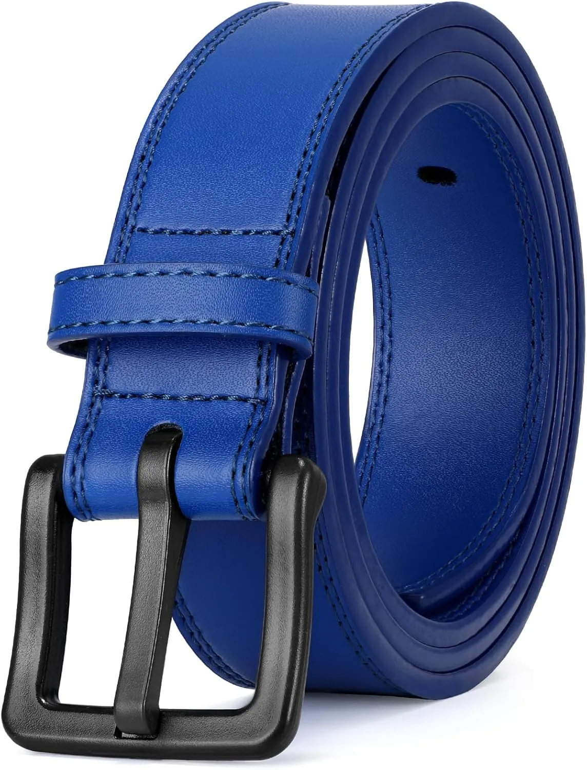 XZQTIVE Mens Metal Free Belt Hypoallergenic Leather Belts For Jeans Dress Nickle Free TSA Belt With Black Buckle